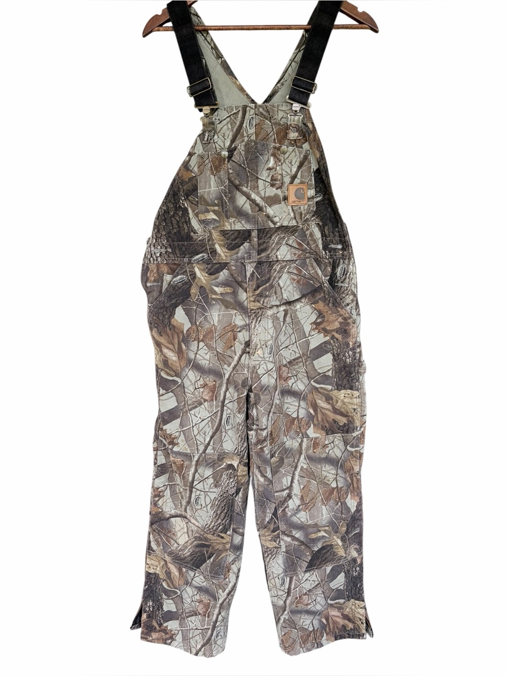 Carhartt Realtree Camo Bib Overalls Canvas Cotton Duck Quilt Lined R43 CMO 36x30